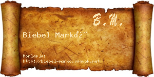Biebel Markó névjegykártya